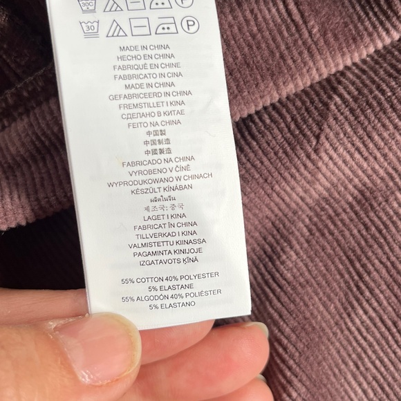 Michael Kors Sz M Chocolate Corduroy Pull On Pants Stretch Leggings Skinny - Picture 10 of 10